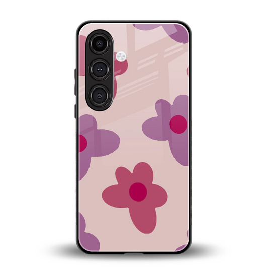 Floral Purple back phone cover | glass case for samsung galaxy s24