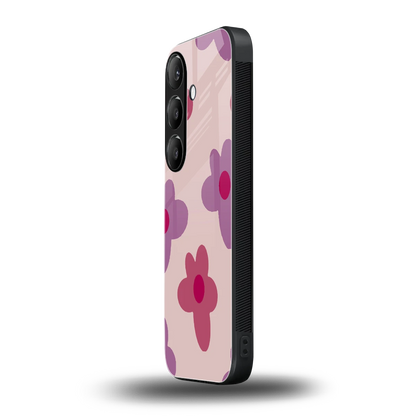 Floral Purple samsung galaxy s24 mobile cover | shockproof glass phone case