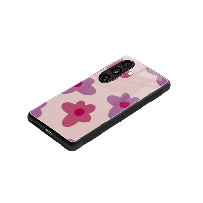 Floral Purple stylish phone case for samsung galaxy s24 | glossy glass and slim fit