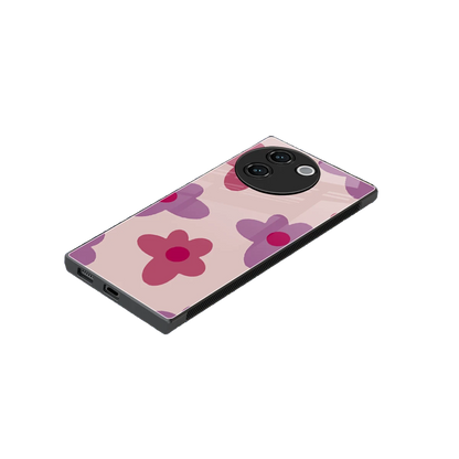 Floral Purple stylish phone case for vivo v30e | glossy glass and slim fit