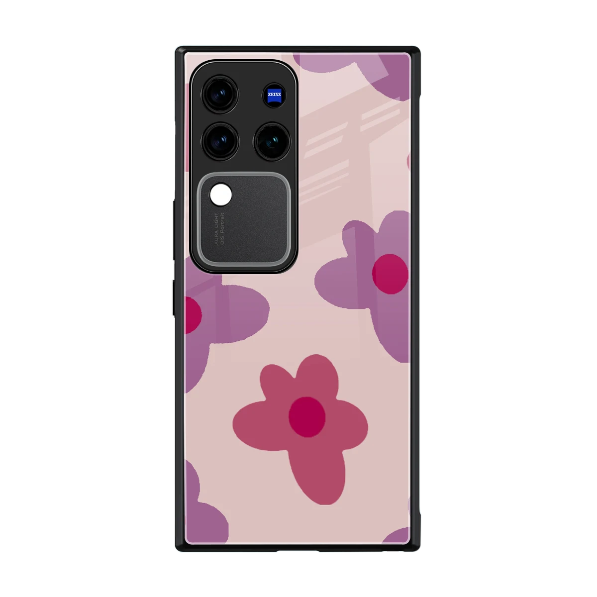Floral Purple back phone cover | glass case forvivo v30 pro