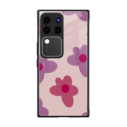 Floral Purple back phone cover | glass case forvivo v30 pro