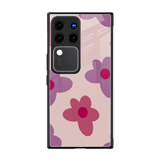 Floral Purple back phone cover | glass case forvivo v30 pro