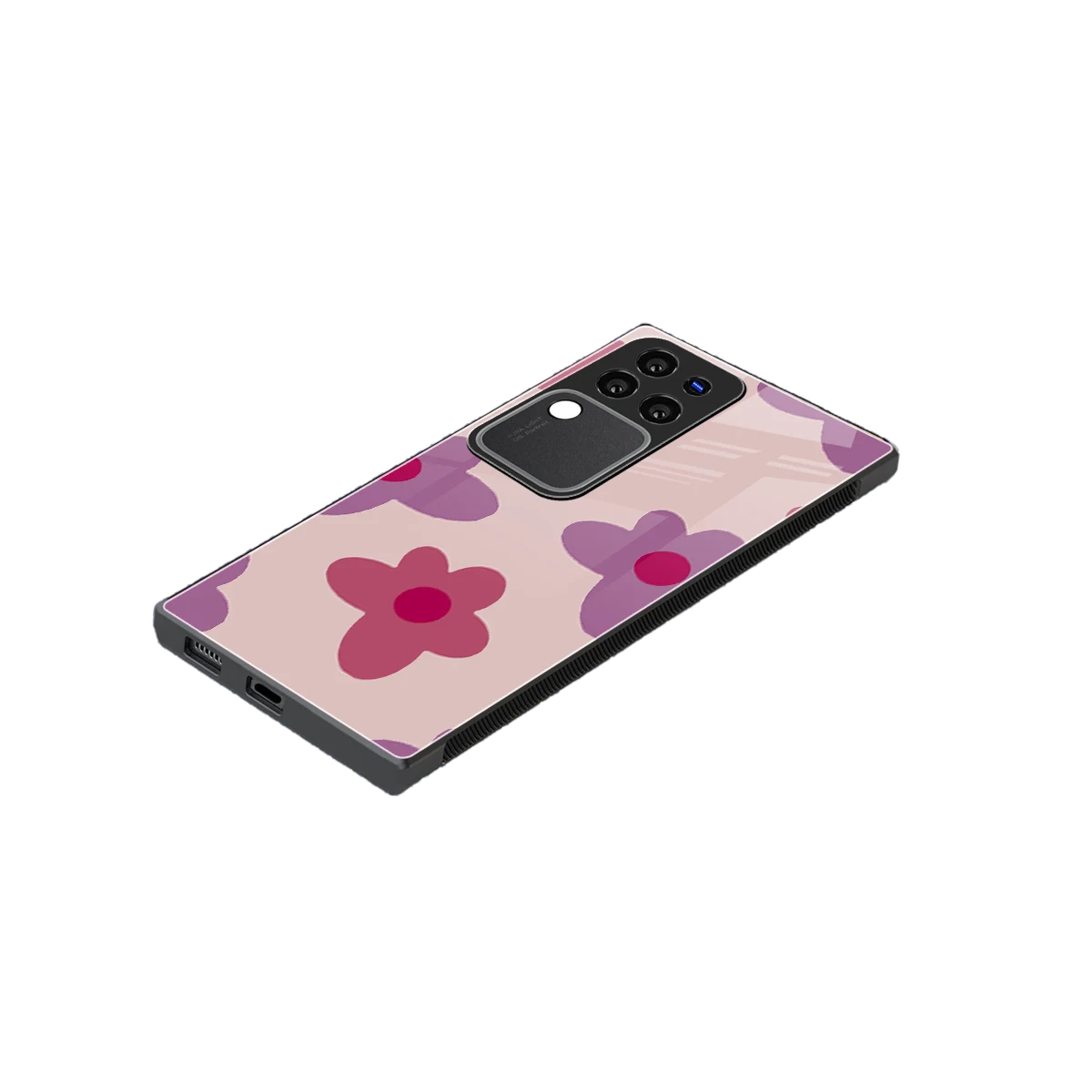 Floral Purple stylish phone case forvivo v30 pro | glossy glass and slim fit