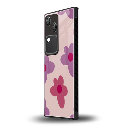 Floral Purple vivo v30 mobile cover | shockproof glass phone case
