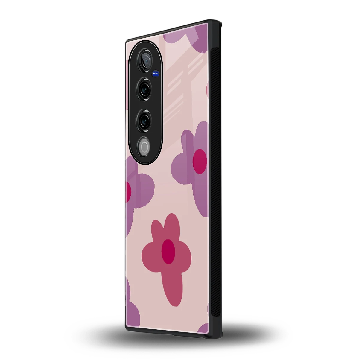 Floral Purple vivo v40 pro mobile cover | shockproof glass phone case