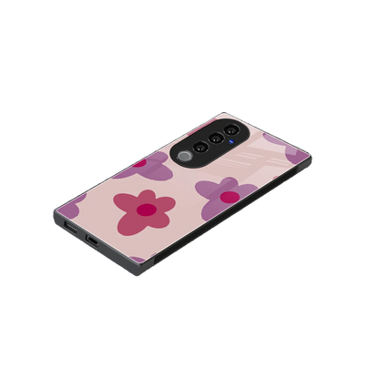 Floral Purple stylish phone case for vivo v40 pro | glossy glass and slim fit