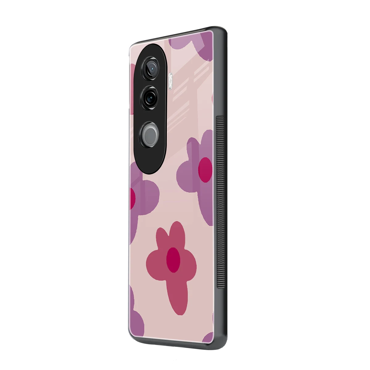 Floral Purple vivo v40e mobile cover | shockproof glass phone case