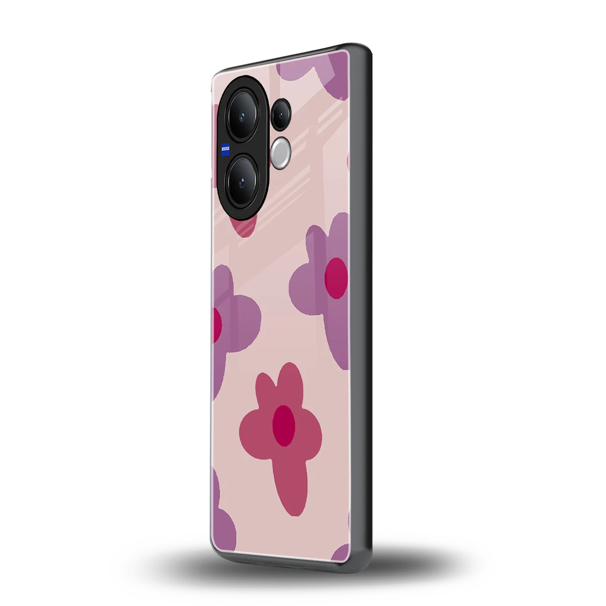 Floral Purple vivo v60 mobile cover | shockproof glass phone case