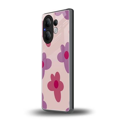 Floral Purple vivo v60 mobile cover | shockproof glass phone case
