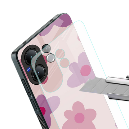 Floral Purple stylish phone case for vivo v60 | glossy glass and slim fit