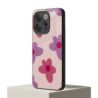 Floral Purple vivo v70 mobile cover | shockproof glass phone case