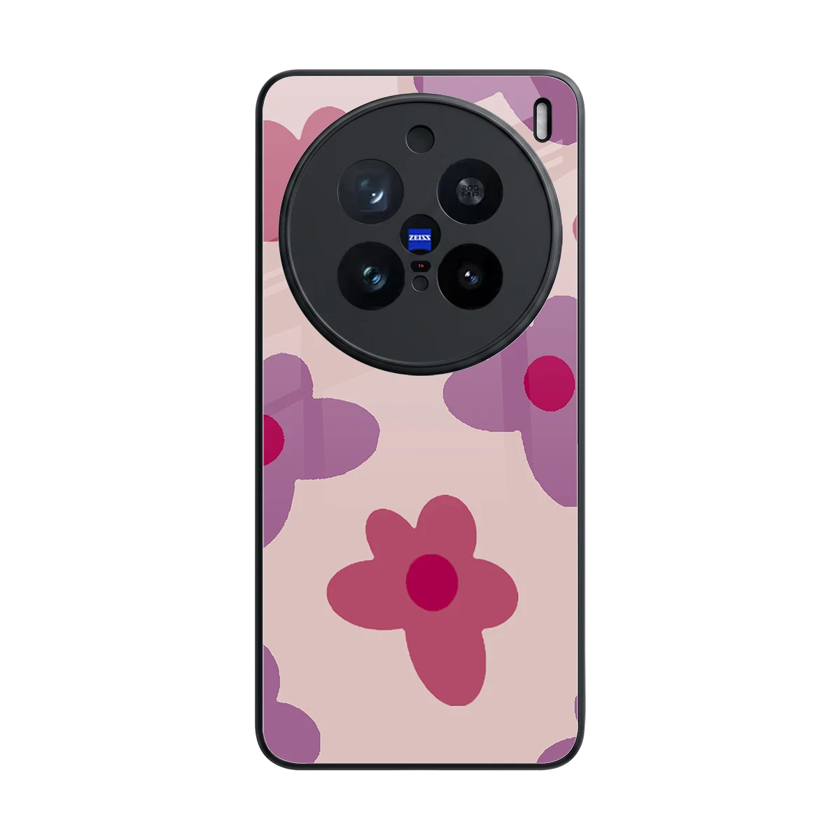 Floral Purple back phone cover | glass case for vivo x200 pro