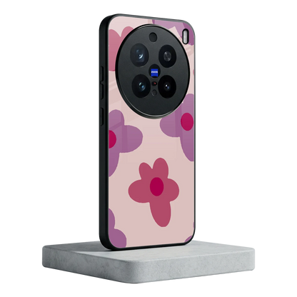 Floral Purple vivo x200 pro mobile cover | shockproof glass phone case