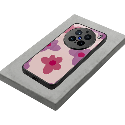 Floral Purple stylish phone case for vivo x200 pro | glossy glass and slim fit