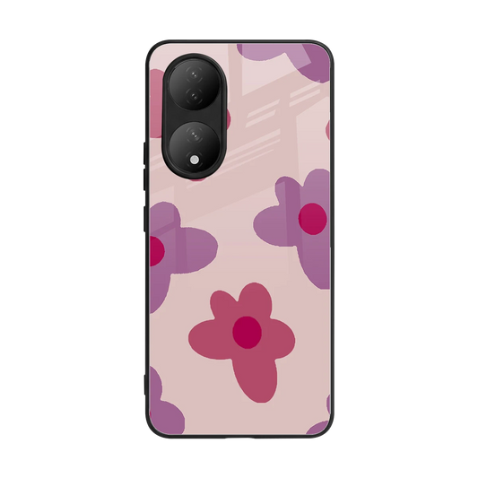 Floral Purple back phone cover | glass case for Vivo-y100
