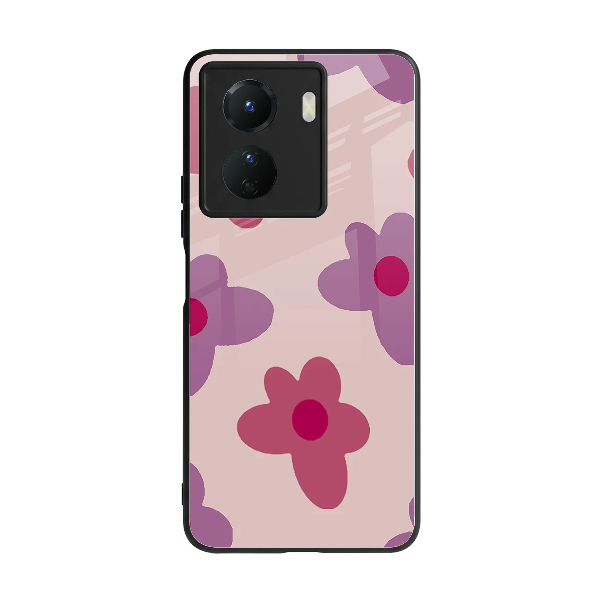 Floral Purple back phone cover | glass case for vivo y16