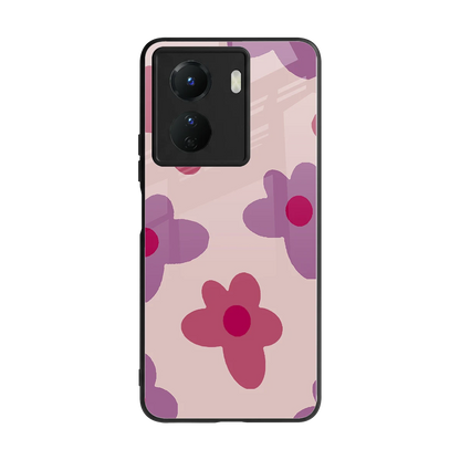 Floral Purple back phone cover | glass case for vivo y16