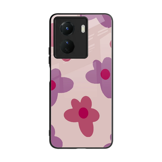 Floral Purple back phone cover | glass case for vivo y16