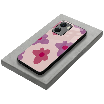 Floral Purple stylish phone case for vivo y16 | glossy glass and slim fit