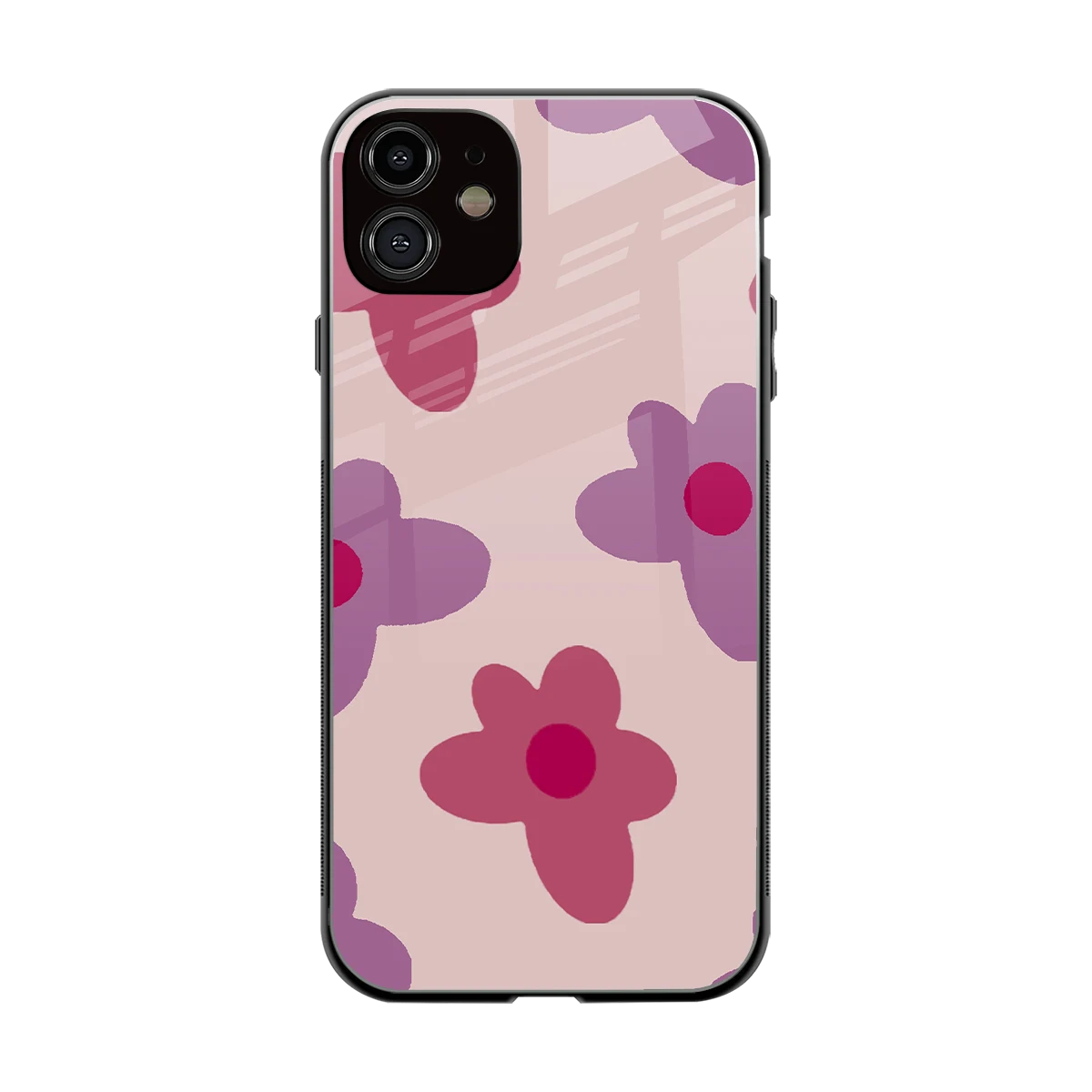 Floral Purple back phone cover | glass case for iphone 11