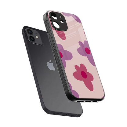 Floral Purple sleek iphone 11 cover with tempered glass back and TPU edges