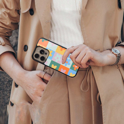 Floral Patchwork Phone Case for Iphone 16 | Glass Case