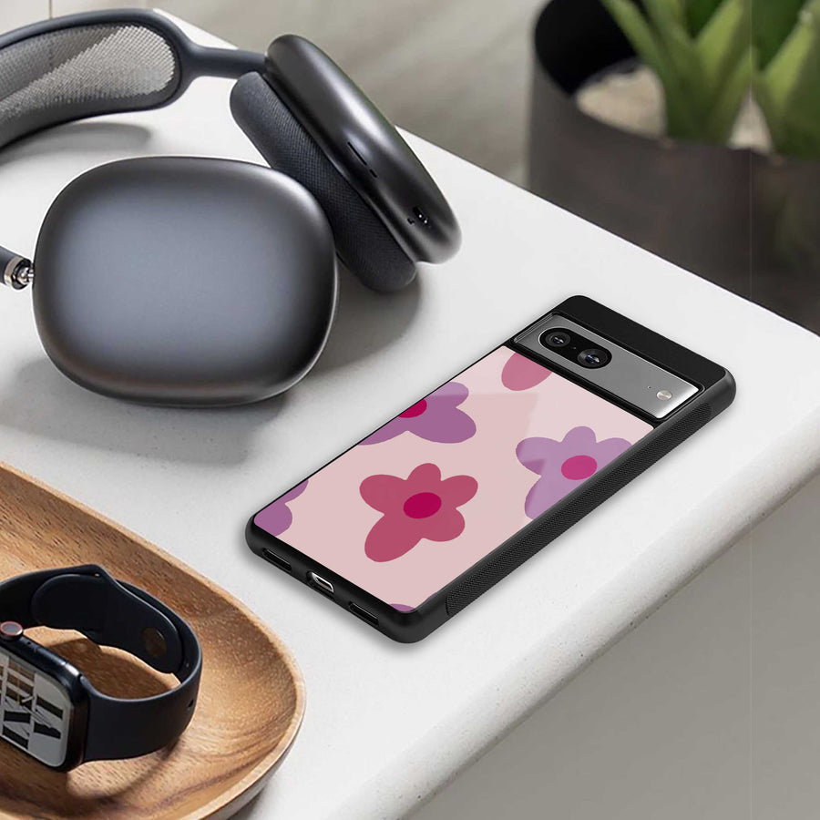 Floral Purple Phone Case for Iphone 15 Pro | Glass Case