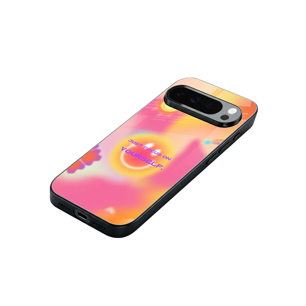 Focus On Yourself stylish phone case for google pixel 10 pro xl | glossy glass and slim fit