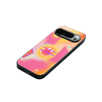 Focus On Yourself stylish phone case for google pixel 10 pro xl | glossy glass and slim fit
