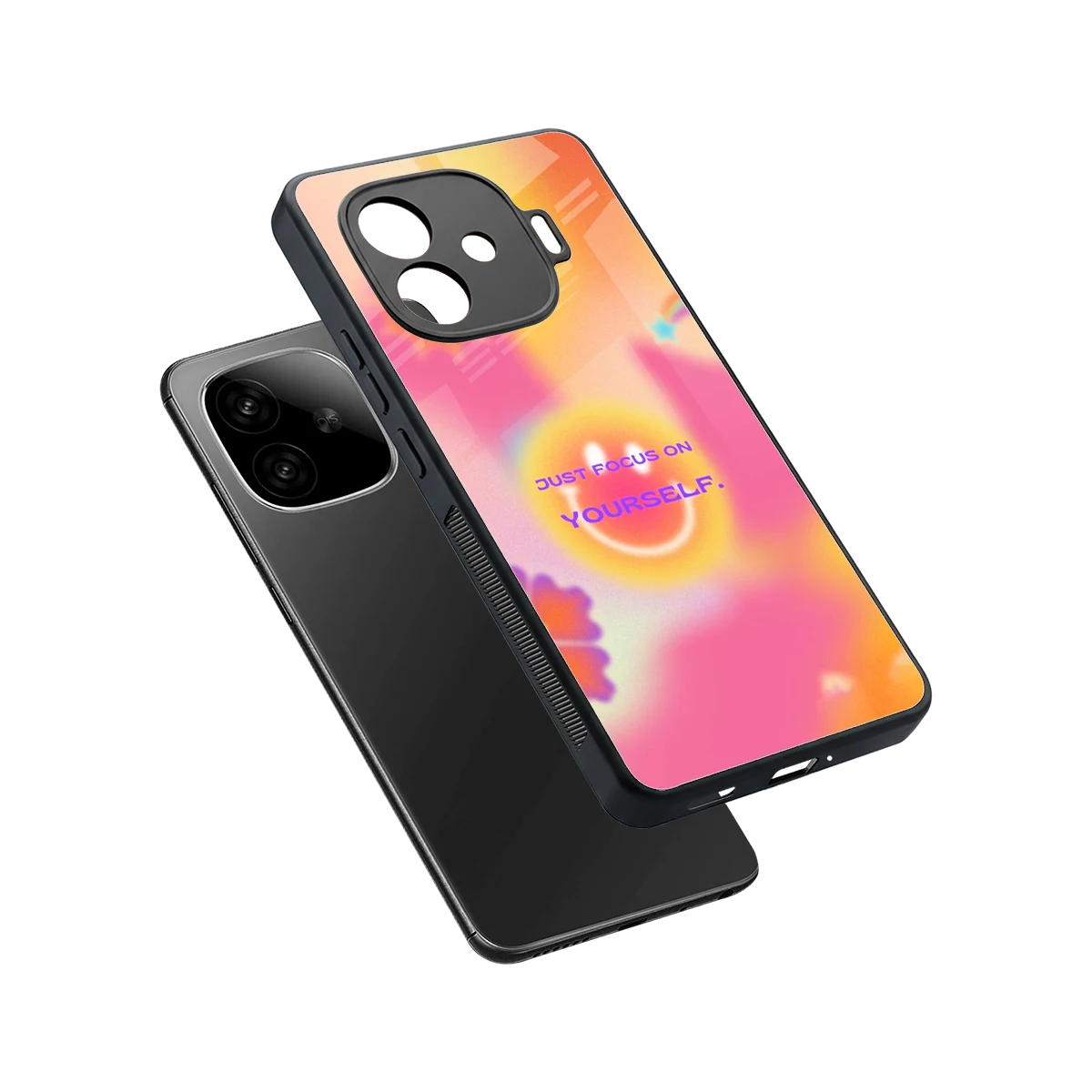 Focus On Yourself sleek iqoo neo 10r 5g cover with tempered glass back and TPU edges
