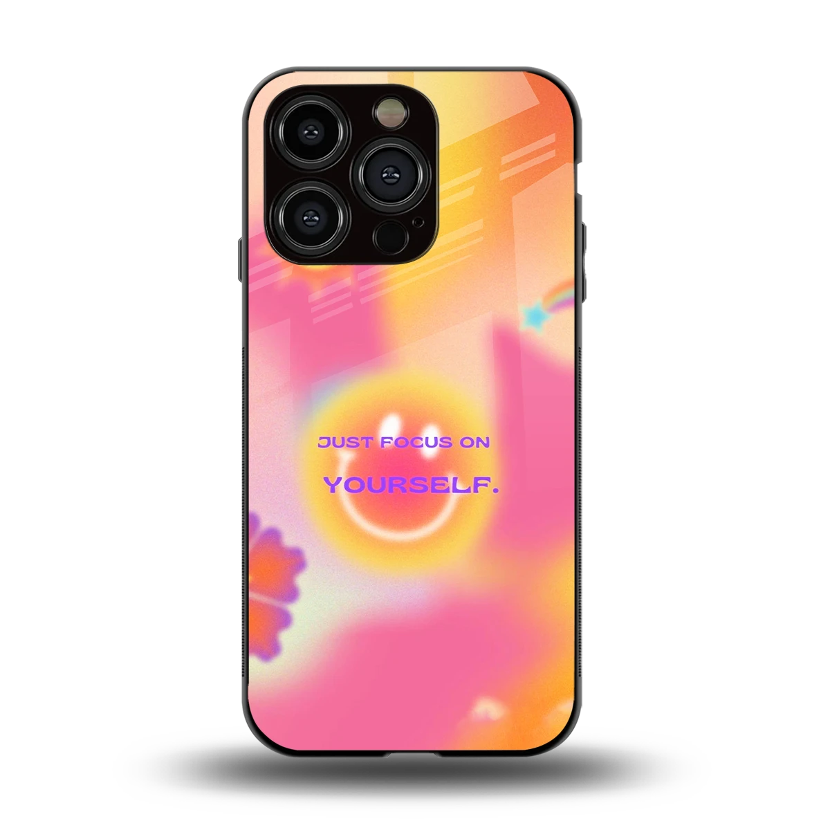Focus On Yourself back phone cover | glass case for iphone 13 pro
