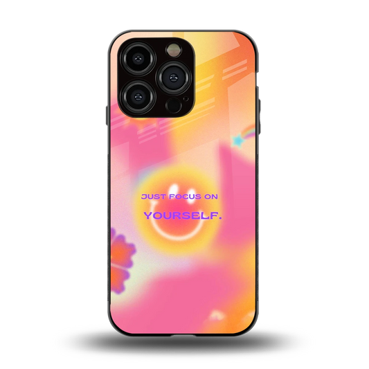 Focus On Yourself back phone cover | glass case for iphone 13 pro