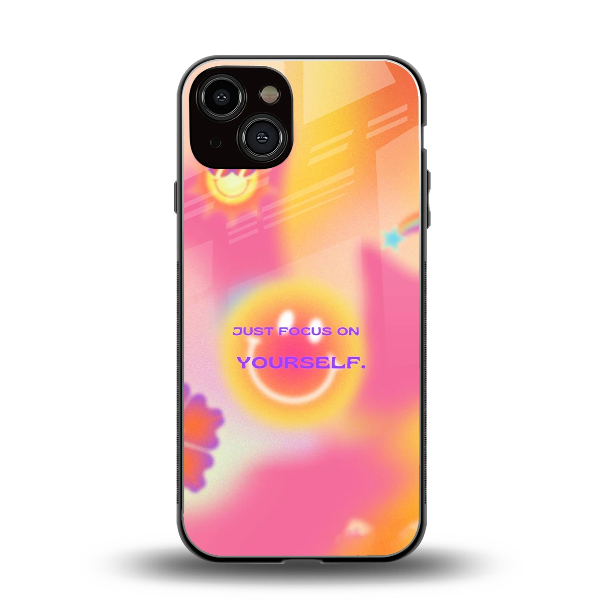 Focus On Yourself back phone cover | glass case for iphone 13