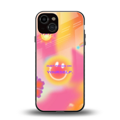 Focus On Yourself back phone cover | glass case for iphone 14