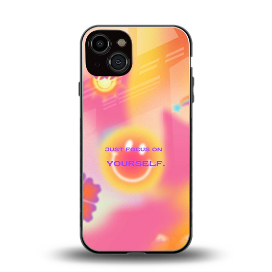 Focus On Yourself back phone cover | glass case for iphone 14