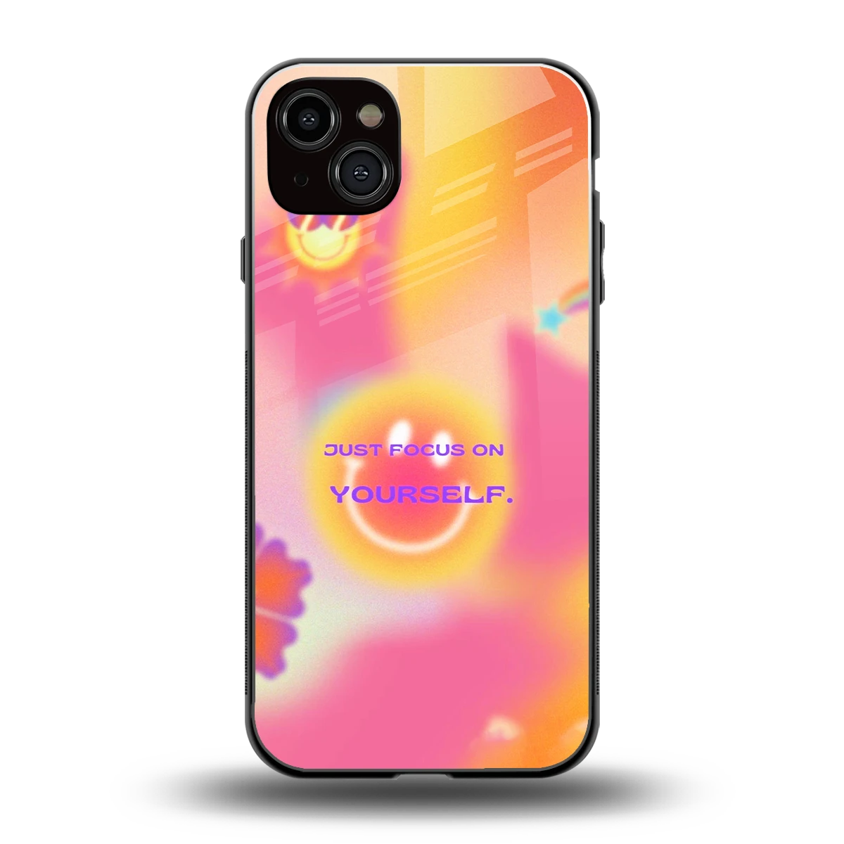 Focus On Yourself back phone cover | glass case for iphone 14 plus