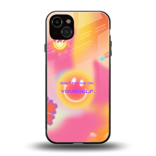 Focus On Yourself back phone cover | glass case for iphone 14 plus