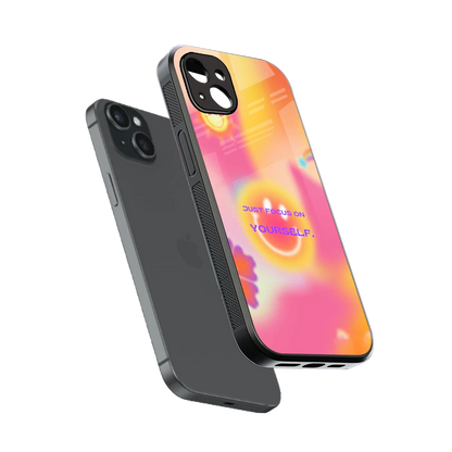 Focus On Yourself sleek iphone 14 plus cover with tempered glass back and TPU edges