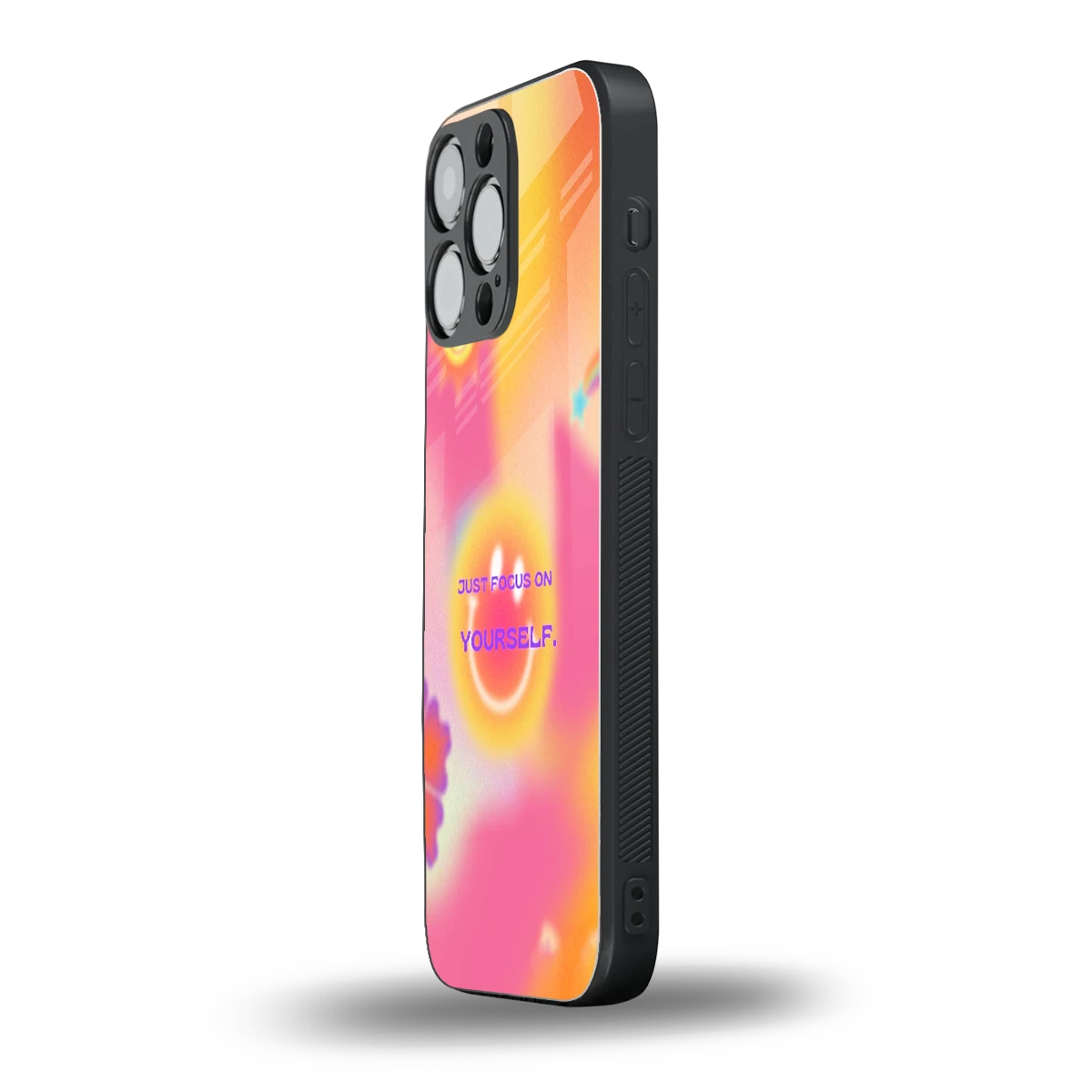 Focus On Yourself iphone 15 pro max mobile cover | shockproof glass phone case