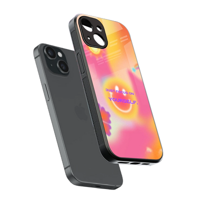 Focus On Yourself sleek iphone 15 cover with tempered glass back and TPU edges