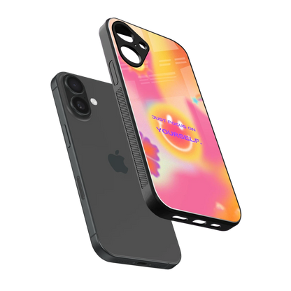 Focus On Yourself sleek iphone 16 plus cover with tempered glass back and TPU edges