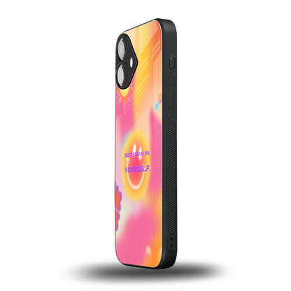 Focus On Yourself iphone 16 plus mobile cover | shockproof glass phone case