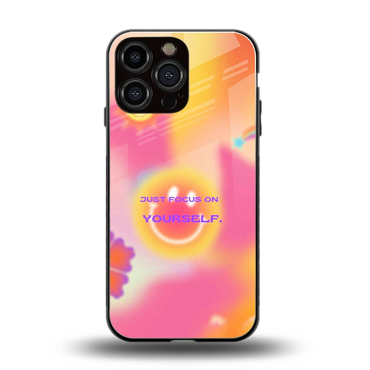 Focus On Yourself back phone cover | glass case for iphone 16 pro max