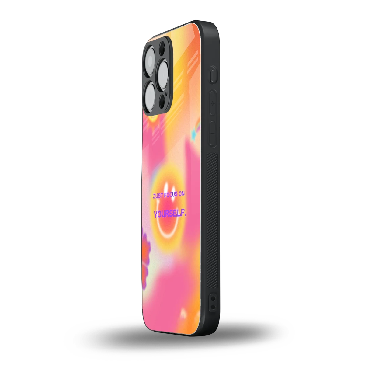 Focus On Yourself iphone 16 pro max mobile cover | shockproof glass phone case