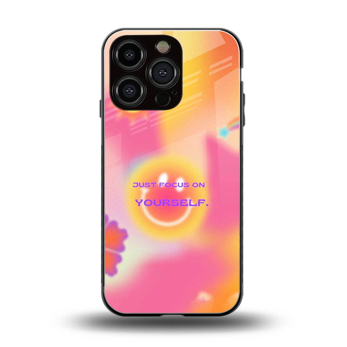 Focus On Yourself back phone cover | glass case for iphone 16 pro