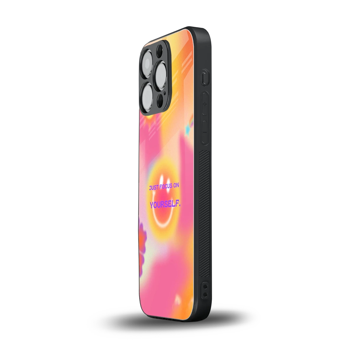 Focus On Yourself iphone 16 pro mobile cover | shockproof glass phone case