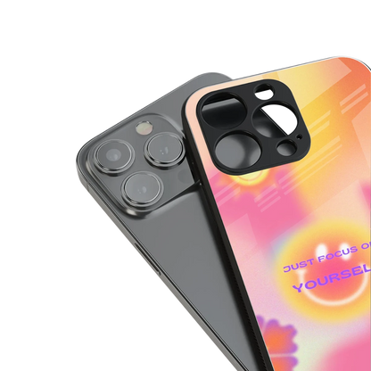 Focus On Yourself stylish phone case for iphone 15 | glossy glass and slim fit