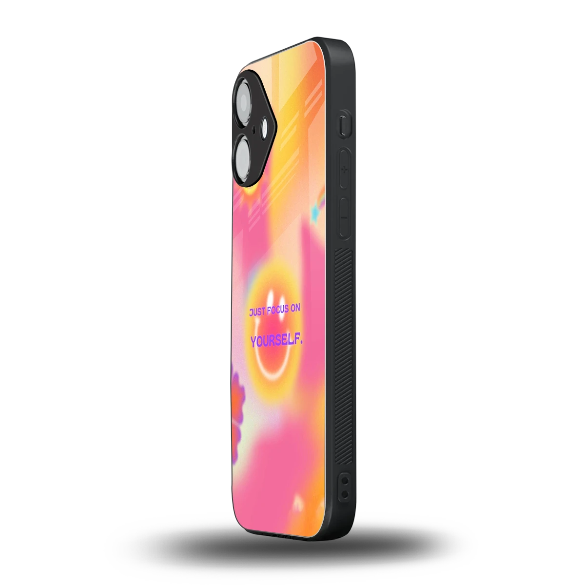 Focus On Yourself iPhone 16 mobile cover | shockproof glass phone case