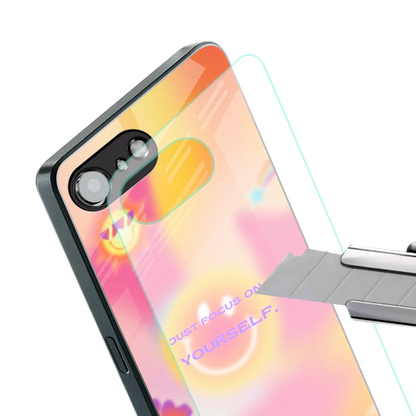 Focus On Yourself stylish phone case for iphone 16e | glossy glass and slim fit